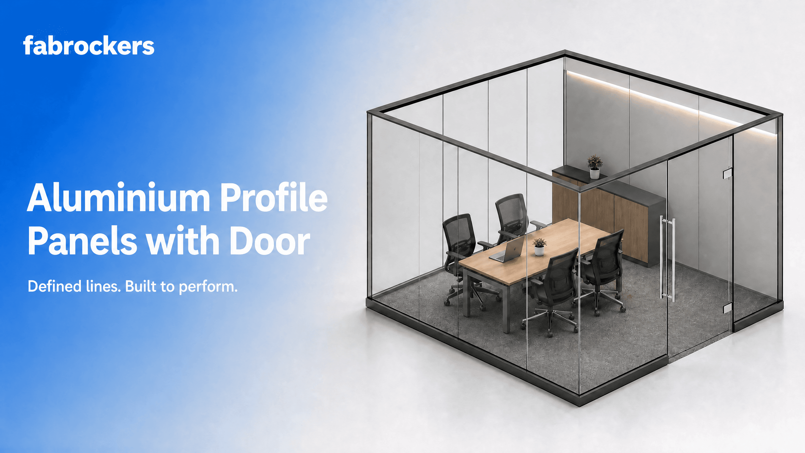 Aluminium Profile Panels with Door, fitted by Fabrockers in Bengaluru