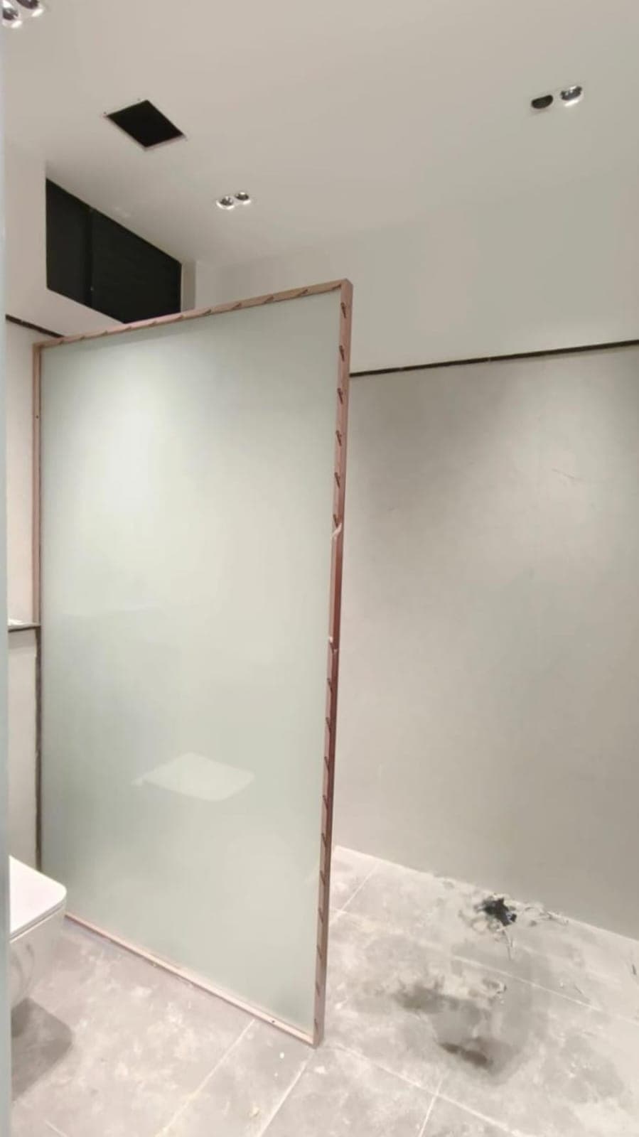 Corner glass shower enclosure fitted by Fabrockers in Bengaluru