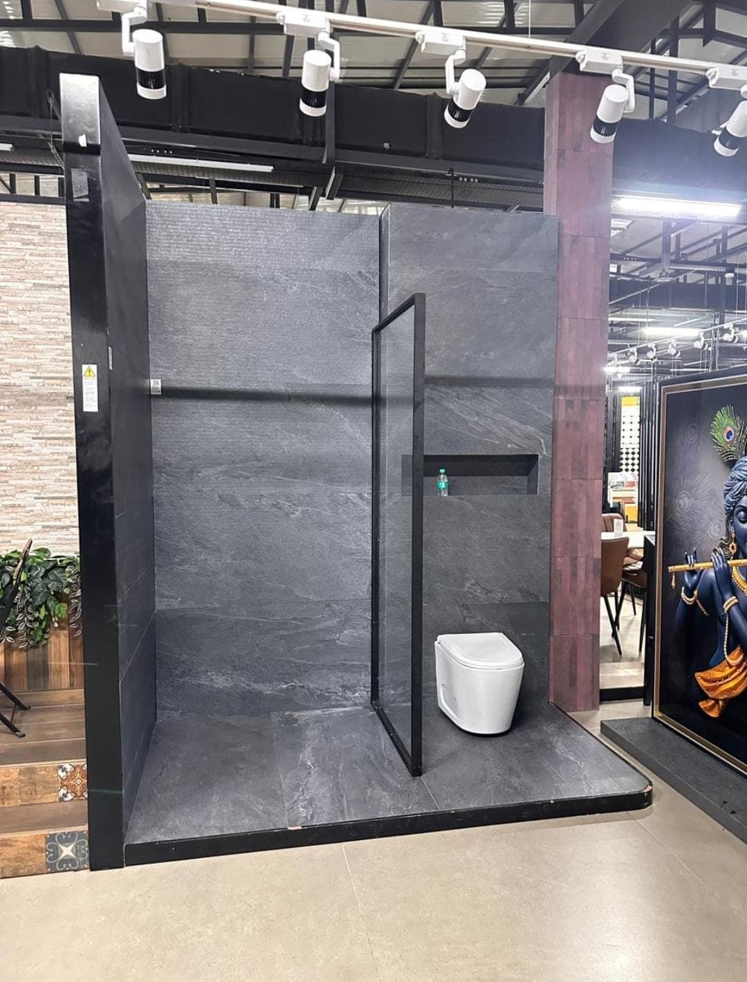 Frameless glass shower cubicle fitted in a Bengaluru bathroom