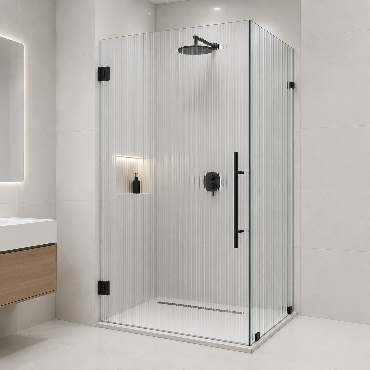 Fluted Glass Shower Enclosure  shower cubicles by Fabrockers in Bengaluru