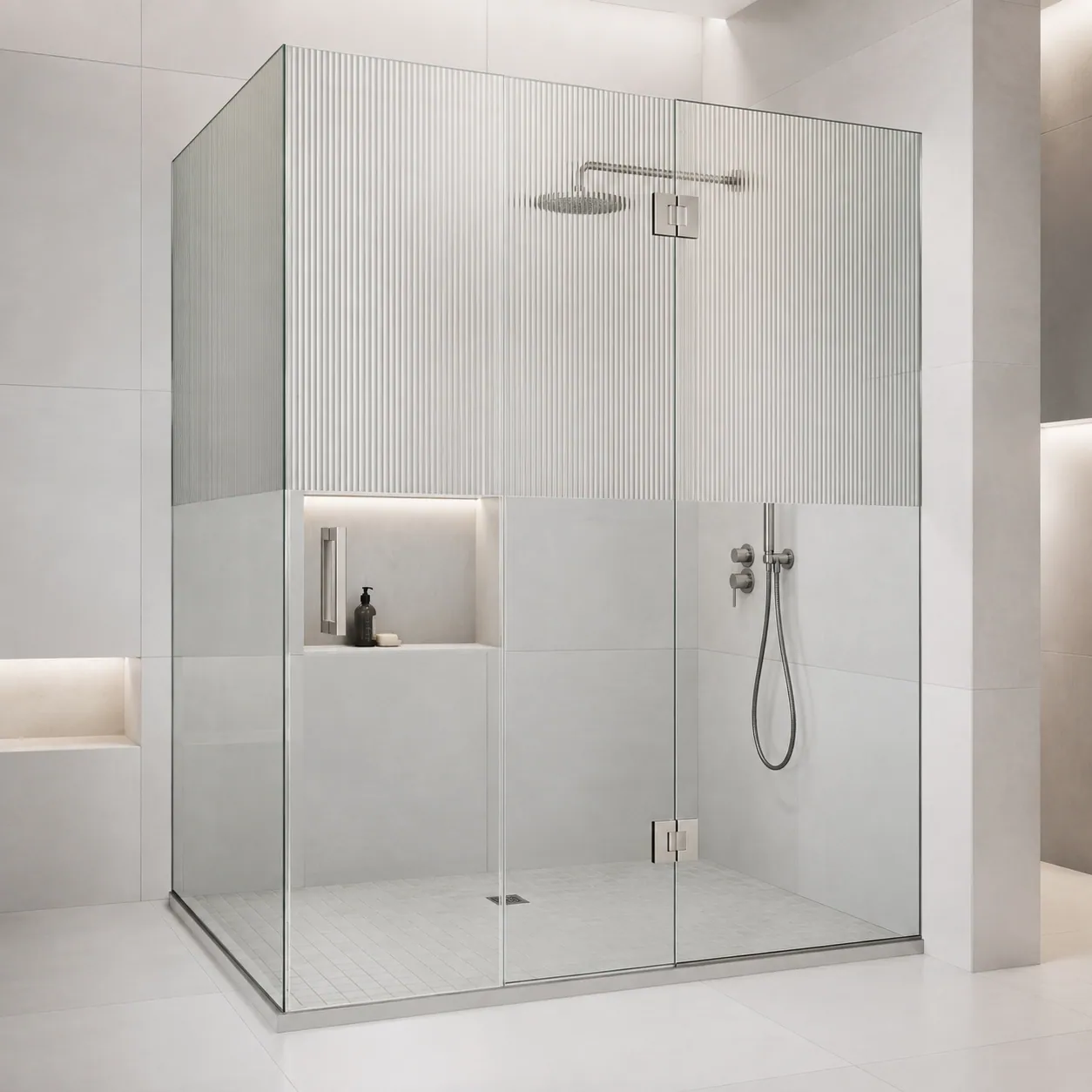 Two-Tone Fluted and Clear Shower  shower cubicles by Fabrockers in Bengaluru