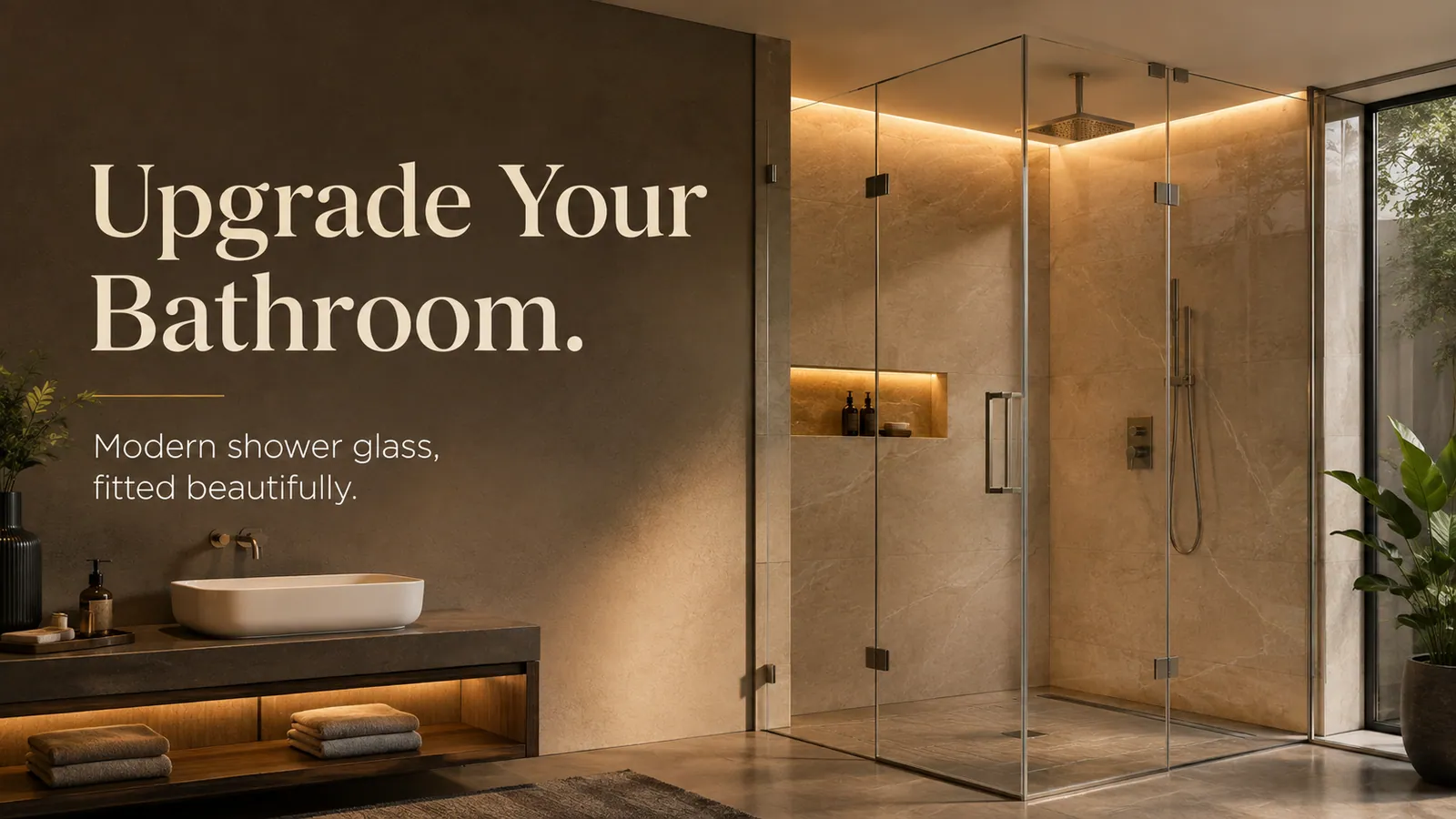 Upgrade your bathroom with modern shower glass, fitted by Fabrockers
